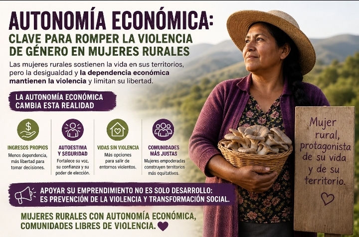 Infografía: la autonomía económica como clave para romper la violencia de género en mujeres rurales